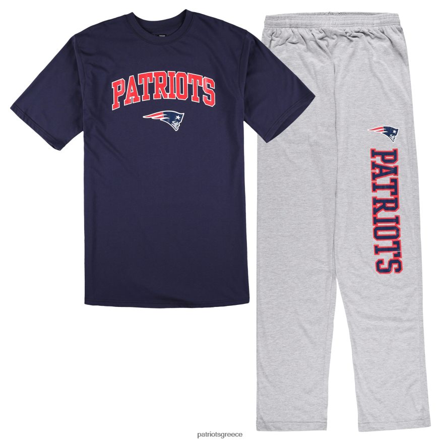 Patriots Jersey concepts sport navy/heather γκρι μεγάλο & ψηλό t-shirt & παντελόνι πιτζάμα ύπνου άνδρες είδη ένδυσης VPDHTZ1754