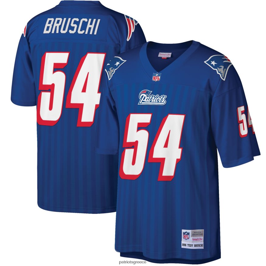 Patriots Jersey Mitchell & ness tedy bruschi royal μεγάλος και ψηλός φανέλα συνταξιούχου παίκτη του 1996 άνδρες είδη ένδυσης VPDHTZ2083
