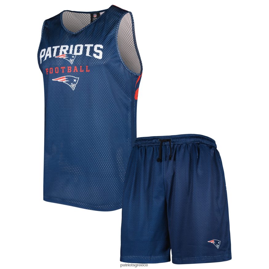 Patriots Jersey Σετ με λαιμόκοψη και σορτς foco navy colorblock άνδρες είδη ένδυσης VPDHTZ1709