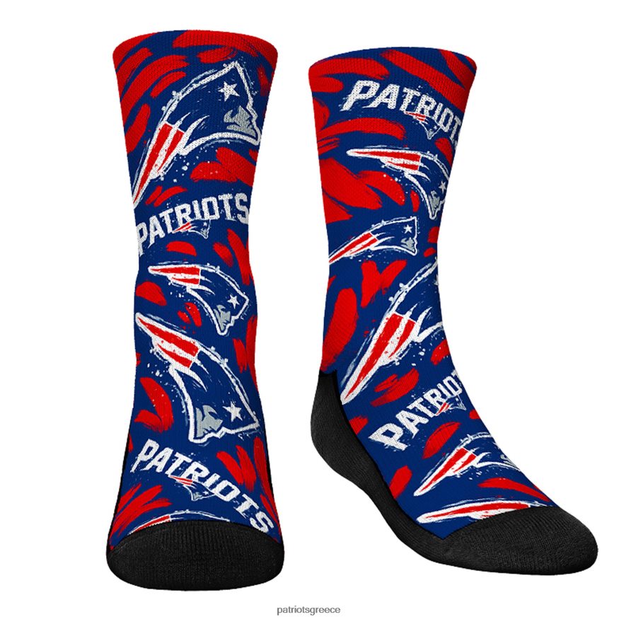 Patriots Jersey rock em socks allover logo & paint crew κάλτσες παιδιά αξεσουάρ VPDHTZ2914