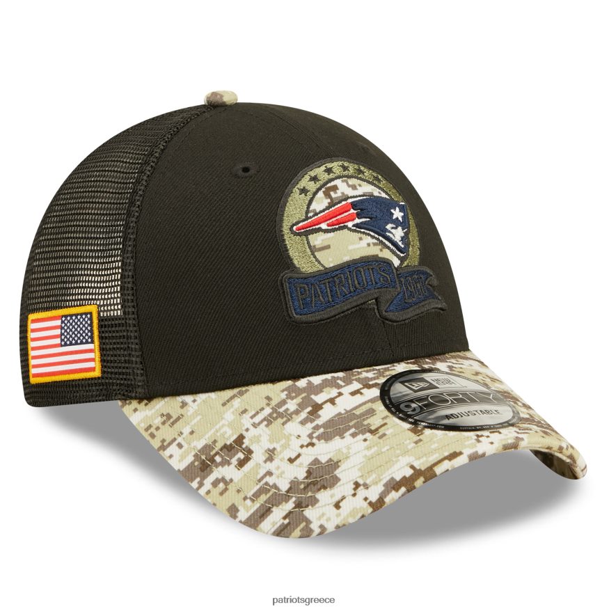 Patriots Jersey νέα εποχή black/camo 2022 χαιρετισμός στην υπηρεσία 9forty snapback καπέλο φορτηγού παιδιά αξεσουάρ VPDHTZ2977