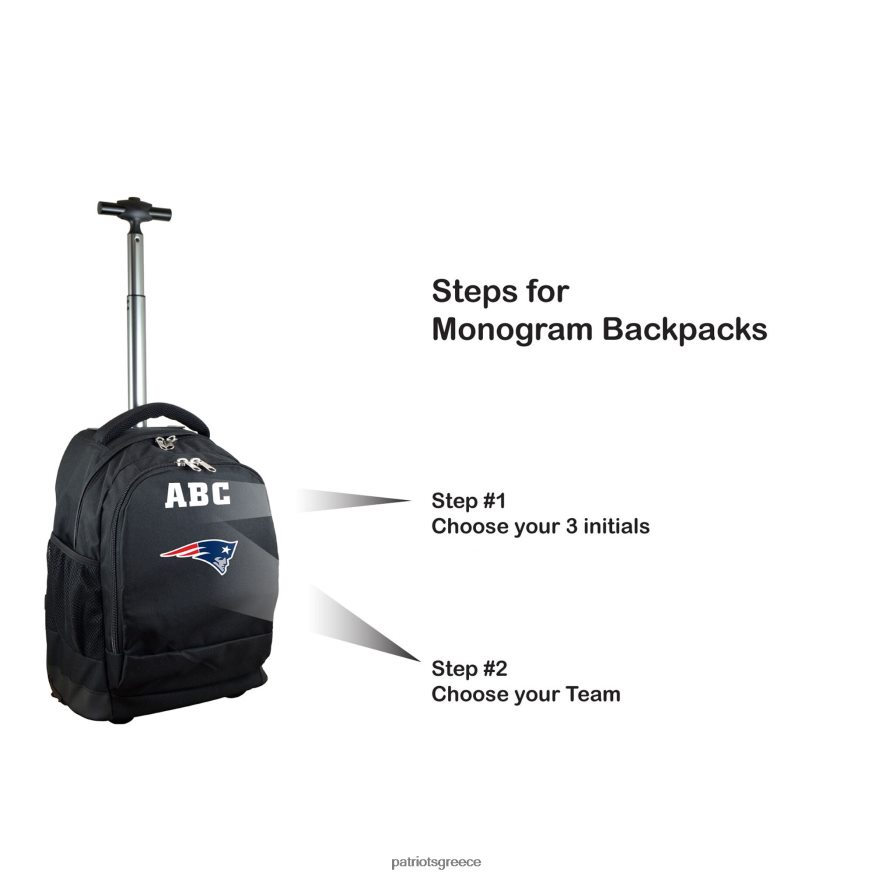 Patriots Jersey mojo black 19'' εξατομικευμένο σακίδιο με τροχούς premium παιδιά αξεσουάρ VPDHTZ2931