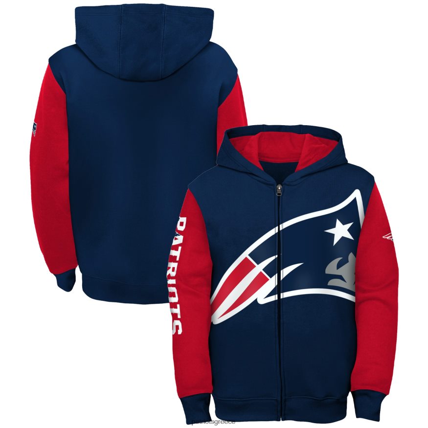 Patriots Jersey ναυτική/κόκκινη σανίδα με κουκούλα με φερμουάρ παιδιά είδη ένδυσης VPDHTZ3025