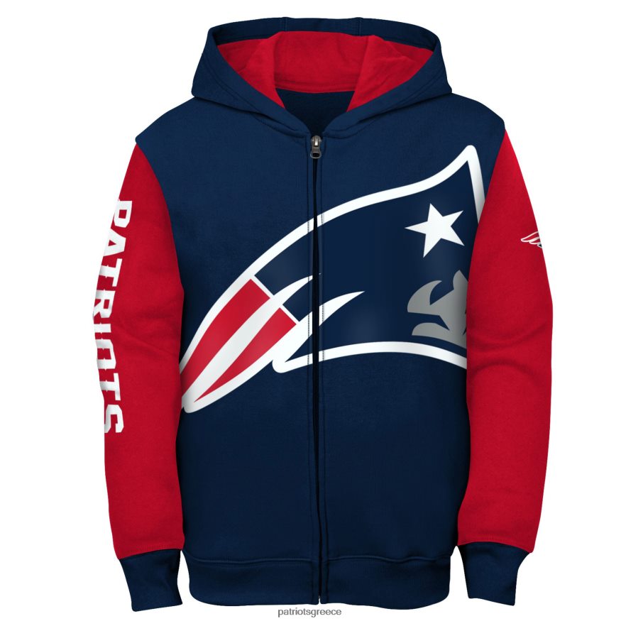 Patriots Jersey ναυτική/κόκκινη σανίδα με κουκούλα με φερμουάρ παιδιά είδη ένδυσης VPDHTZ3025
