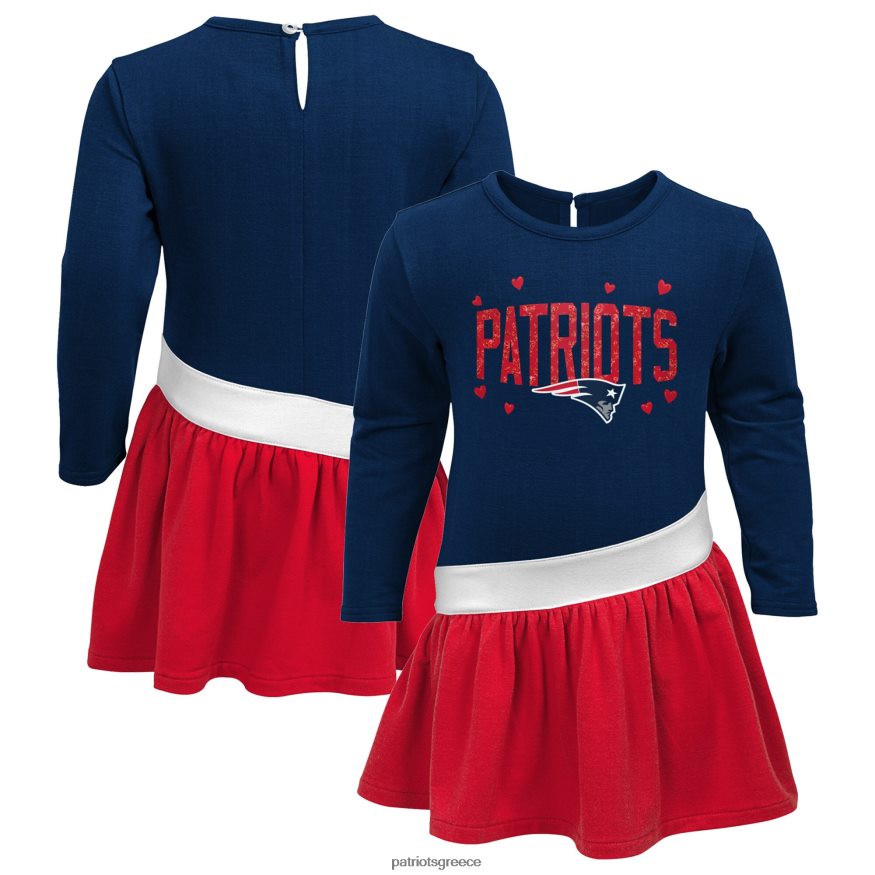 Patriots Jersey κοριτσίστικο φόρεμα φανελάκι ναυτικό/κόκκινο από καρδιά σε καρδιά παιδιά είδη ένδυσης VPDHTZ2940