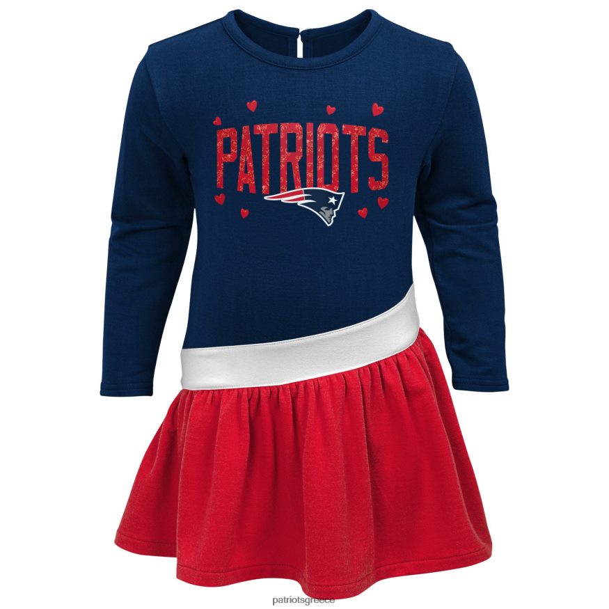 Patriots Jersey κοριτσίστικο φόρεμα φανελάκι ναυτικό/κόκκινο από καρδιά σε καρδιά παιδιά είδη ένδυσης VPDHTZ2940