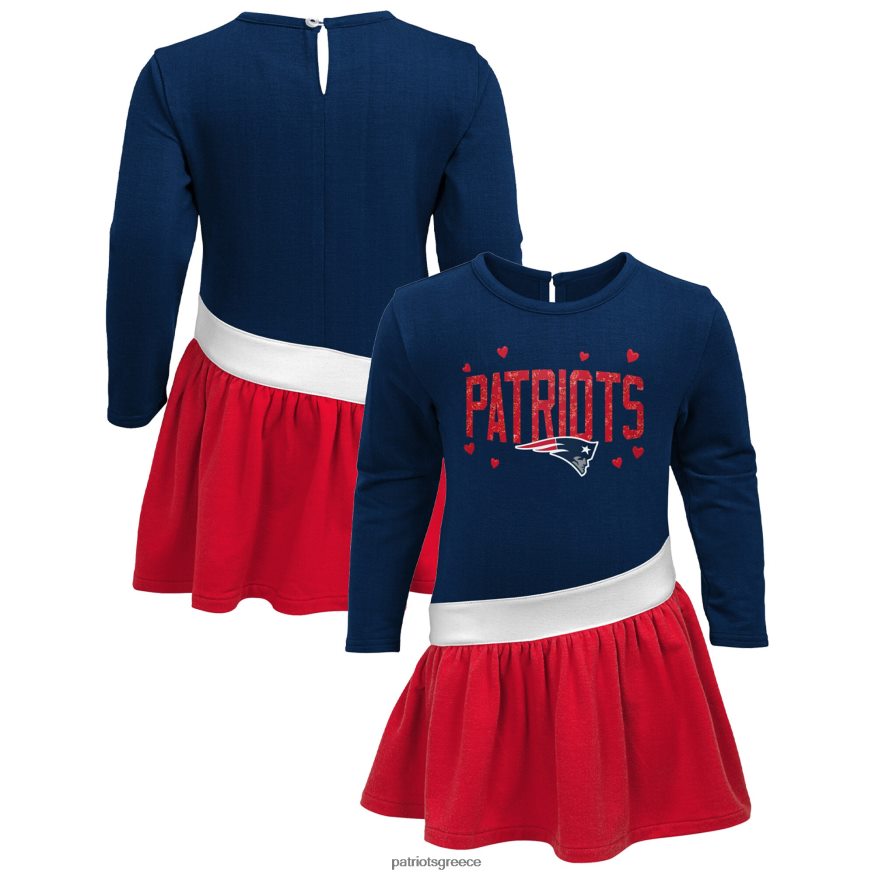 Patriots Jersey βρεφικό ναυτικό για κορίτσια/κόκκινο φόρεμα ζέρσεϊ από καρδιά σε καρδιά παιδιά είδη ένδυσης VPDHTZ2942