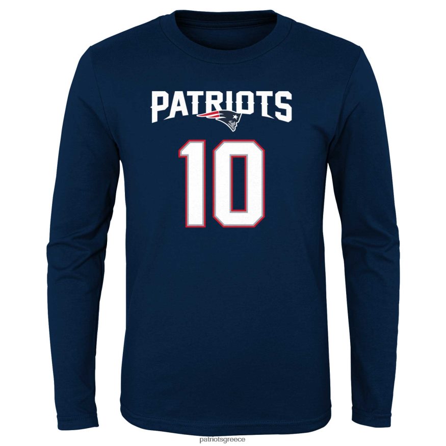 Patriots Jersey μακρυμάνικο μπλουζάκι mac jones navy mainliner παίκτης όνομα & νούμερο παιδιά είδη ένδυσης VPDHTZ3127