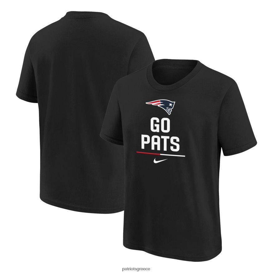 Patriots Jersey Μπλουζάκι σλόγκαν της μαύρης ομάδας της nike παιδιά είδη ένδυσης VPDHTZ3124