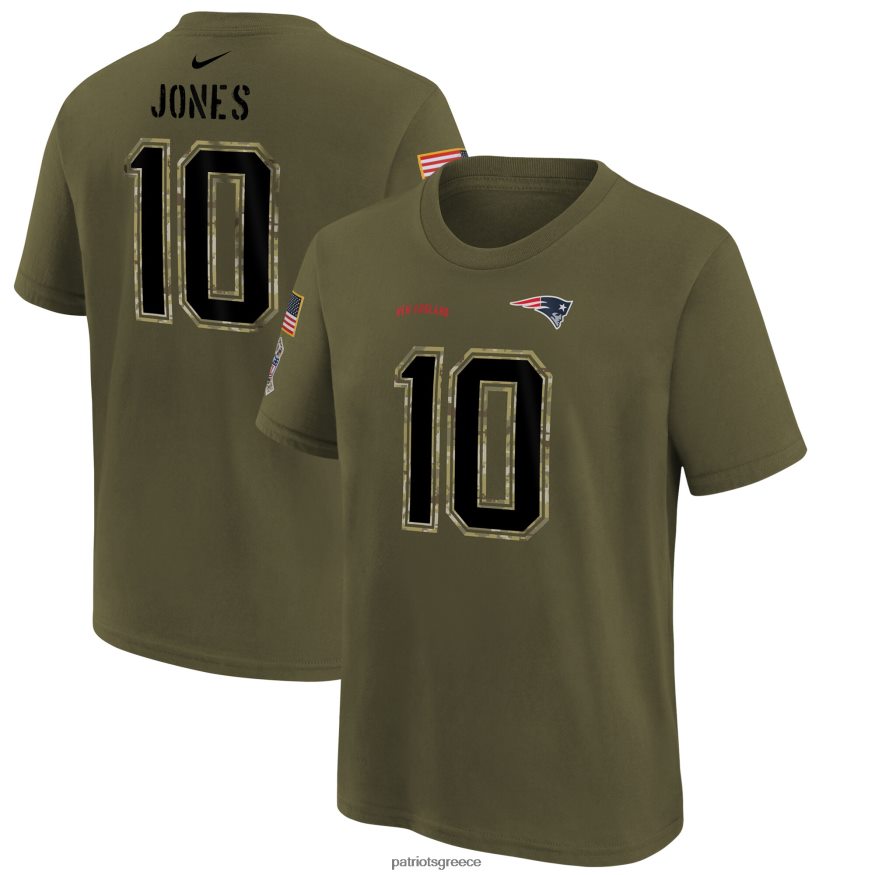 Patriots Jersey nike mac jones olive 2022 χαιρετισμός στο μπλουζάκι με όνομα και αριθμό υπηρεσίας παιδιά είδη ένδυσης VPDHTZ3121