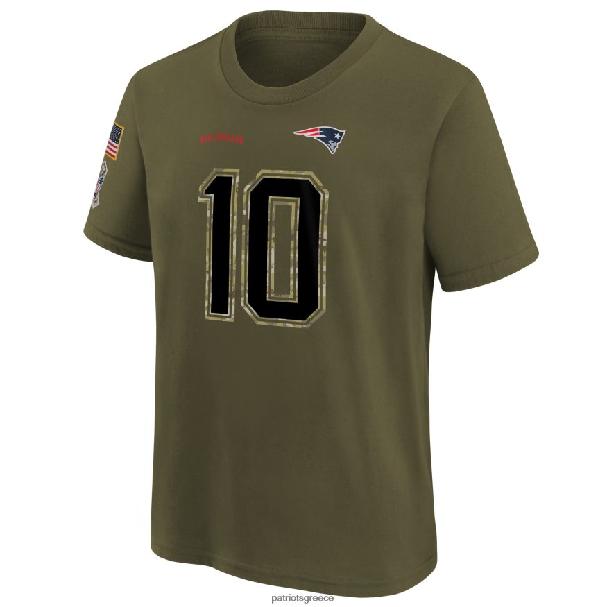 Patriots Jersey nike mac jones olive 2022 χαιρετισμός στο μπλουζάκι με όνομα και αριθμό υπηρεσίας παιδιά είδη ένδυσης VPDHTZ3121
