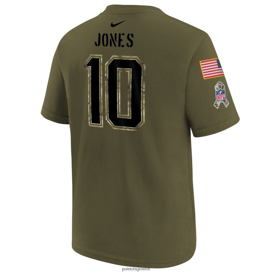 Patriots Jersey nike mac jones olive 2022 χαιρετισμός στο μπλουζάκι με όνομα και αριθμό υπηρεσίας παιδιά είδη ένδυσης VPDHTZ3121