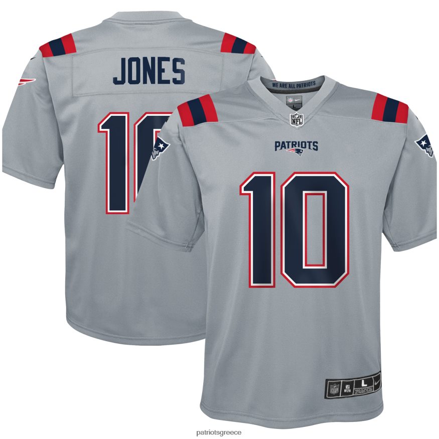 Patriots Jersey φανέλα παιχνιδιών nike mac jones γκρι ανεστραμμένη παιδιά είδη ένδυσης VPDHTZ3055