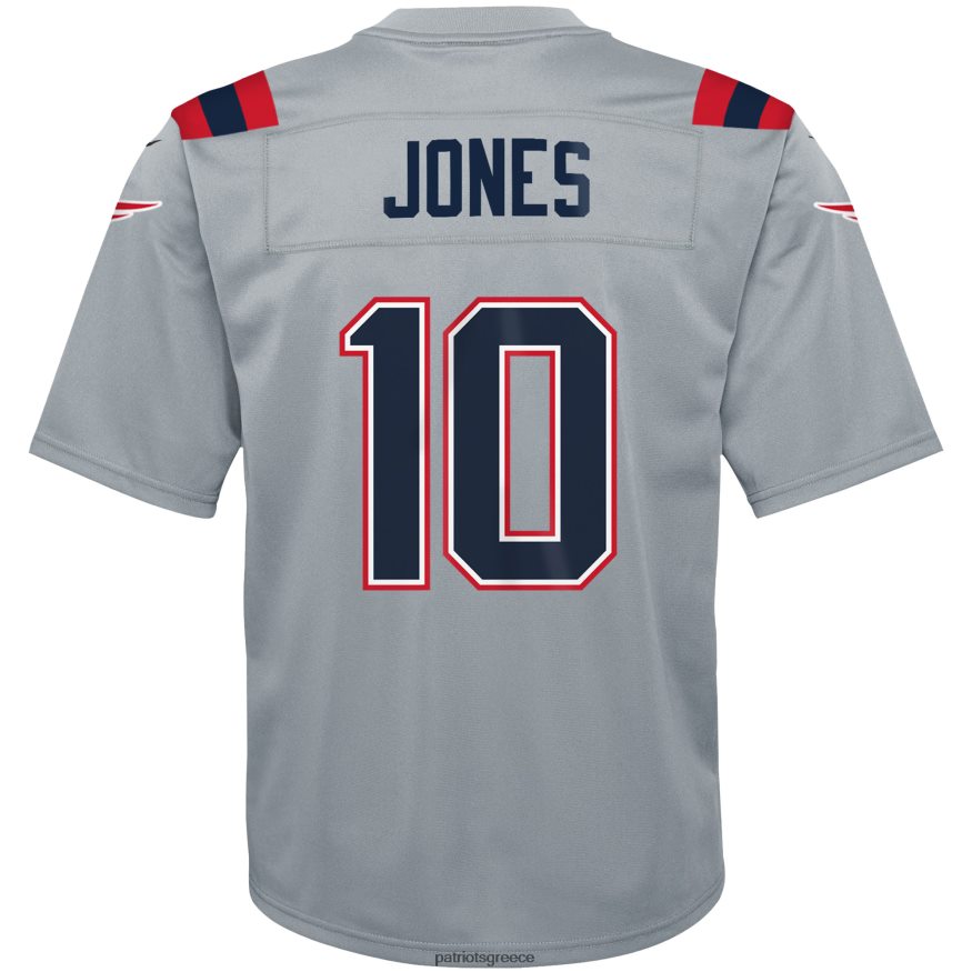Patriots Jersey φανέλα παιχνιδιών nike mac jones γκρι ανεστραμμένη παιδιά είδη ένδυσης VPDHTZ3055