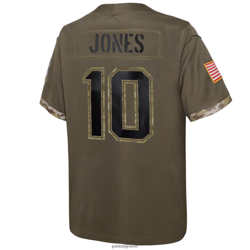 Patriots Jersey nike mac jones olive 2022 χαιρετισμός σε σέρβις παίκτη περιορισμένης φανέλας παιδιά είδη ένδυσης VPDHTZ3056