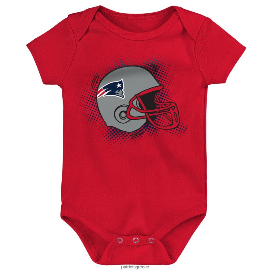 Patriots Jersey Βρεφικό ναυτικό/κόκκινο/ρεκωτό γκρι παιχνίδι 3 πακέτων σε σετ κορμάκι παιδιά είδη ένδυσης VPDHTZ3066
