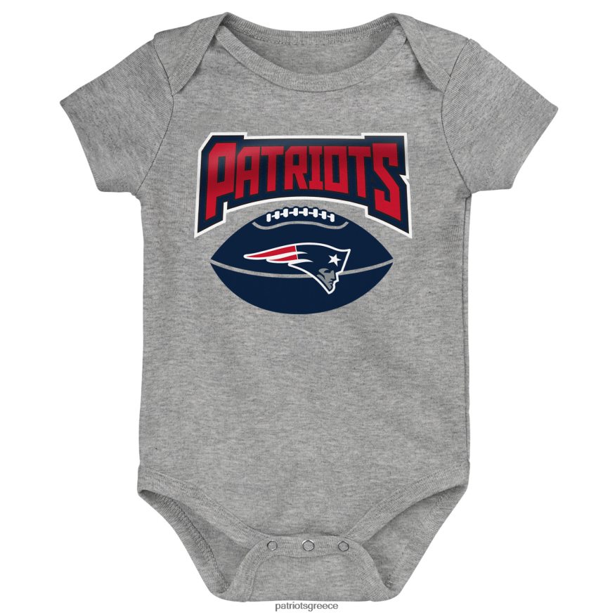 Patriots Jersey Βρεφικό ναυτικό/κόκκινο/ρεκωτό γκρι παιχνίδι 3 πακέτων σε σετ κορμάκι παιδιά είδη ένδυσης VPDHTZ3066