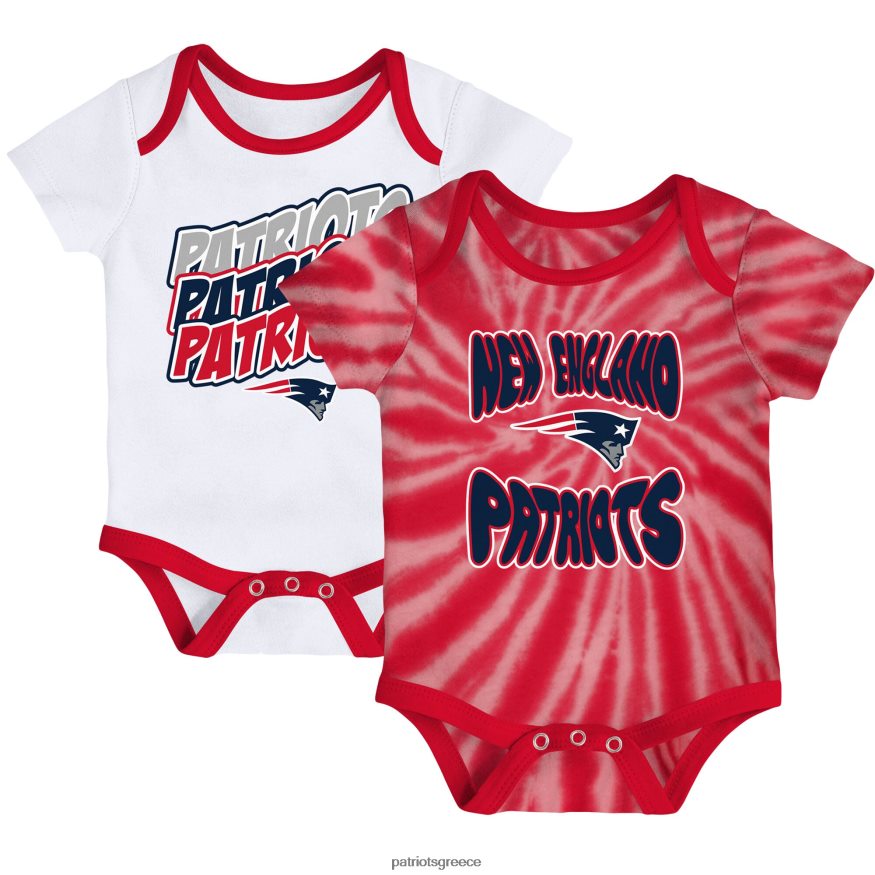Patriots Jersey Σετ κορμάκι για νεογέννητο και βρέφος κόκκινο/λευκό monterey tie-dye 2 πακέτο παιδιά είδη ένδυσης VPDHTZ3077