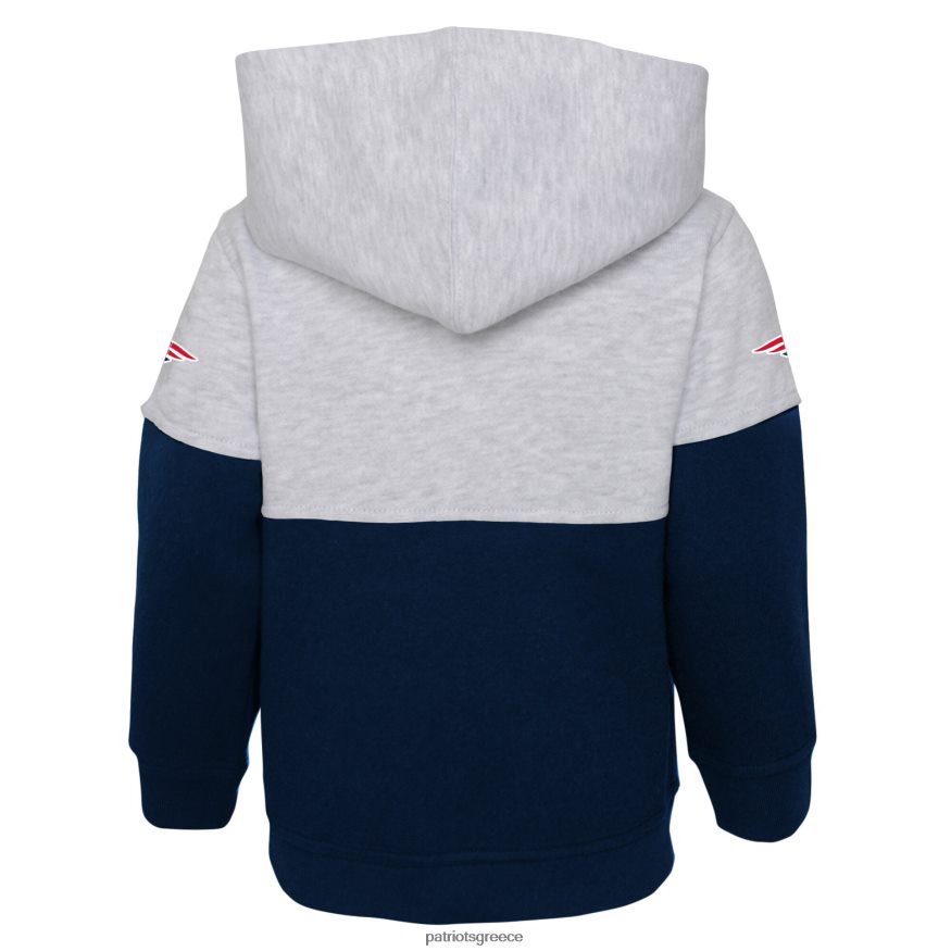 Patriots Jersey Σετ με κουκούλα με κουκούλα και παντελόνι για νήπια ερείκη γκρι/ναυτικό playmaker παιδιά είδη ένδυσης VPDHTZ3023