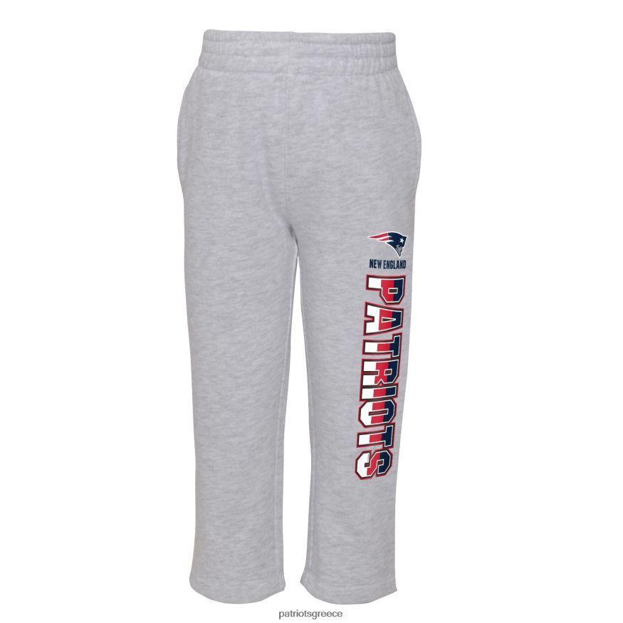 Patriots Jersey Σετ με κουκούλα με κουκούλα και παντελόνι για νήπια ερείκη γκρι/ναυτικό playmaker παιδιά είδη ένδυσης VPDHTZ3023